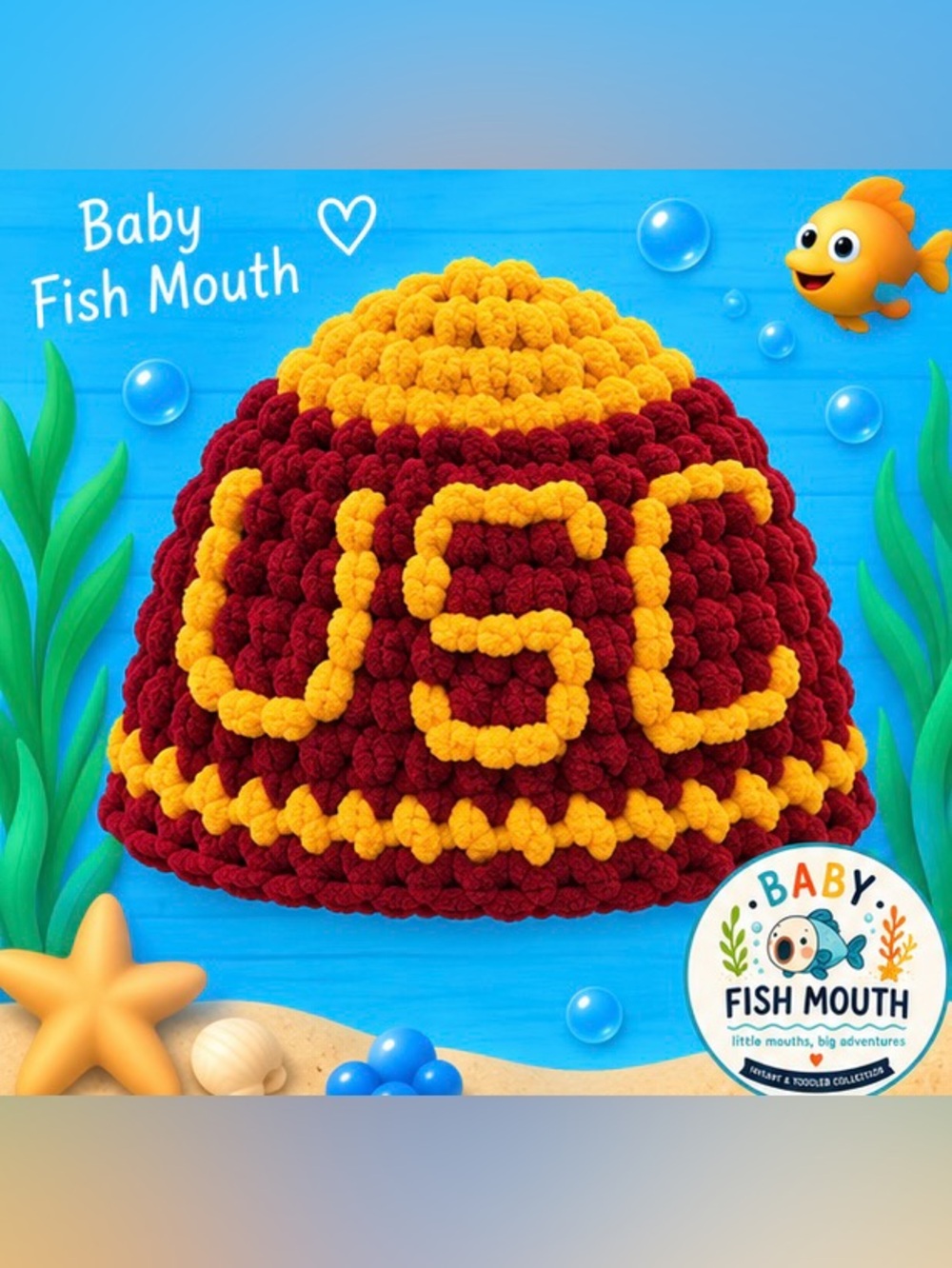 University of Southern California USC Handmade  Crochet Baby Beanie